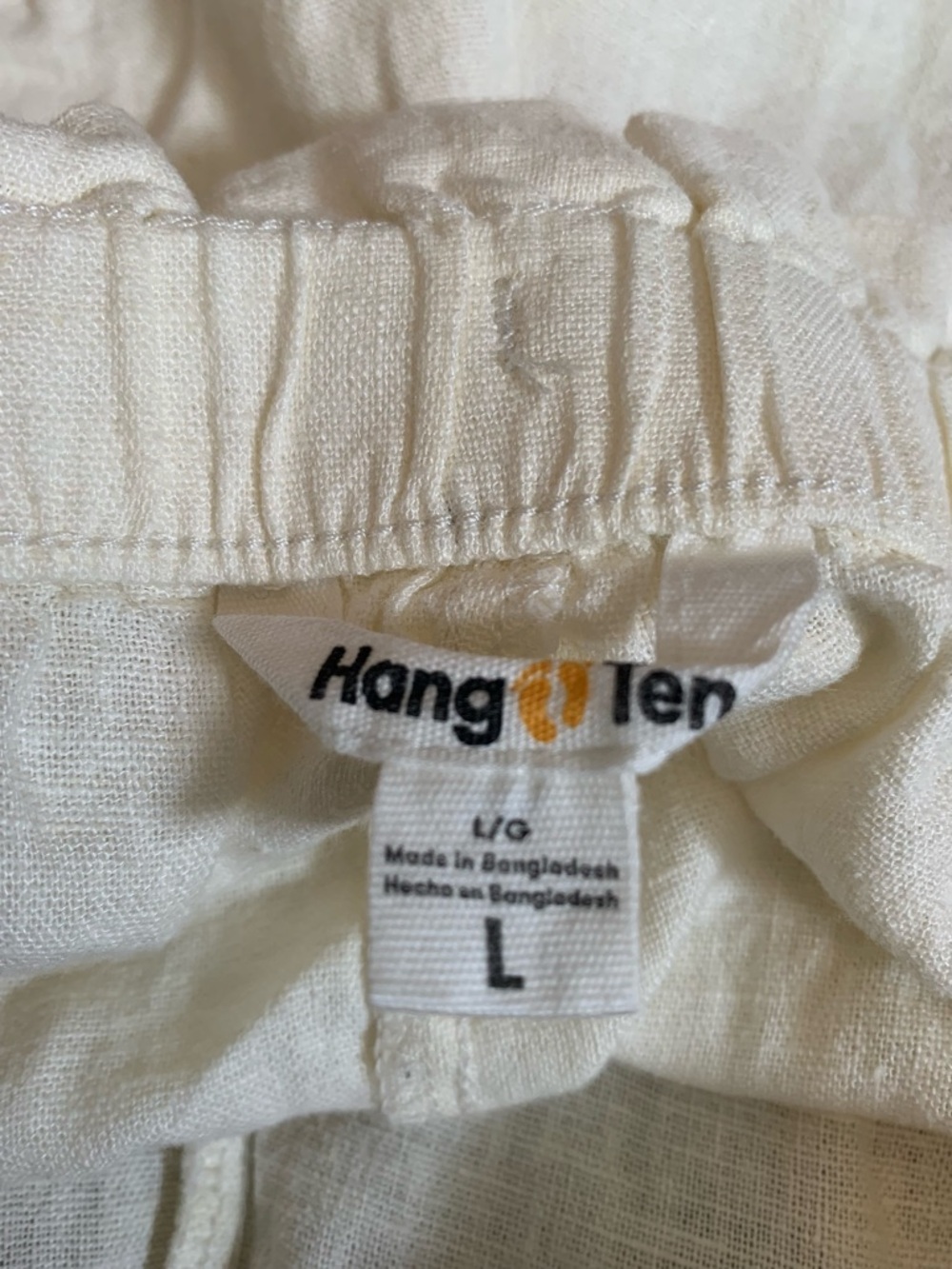 Hang Ten Cream Linen-Blend Drawstring Shorts - Picture 6 of 11